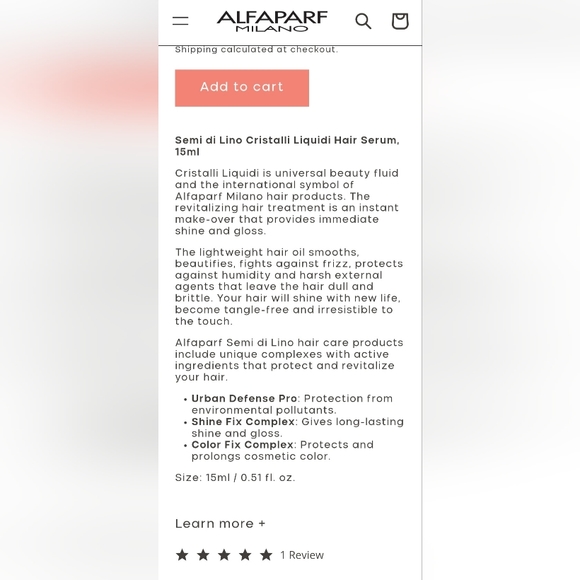 Semi di Lino Cristalli Hair Serum 15 ML - Picture 4 of 4